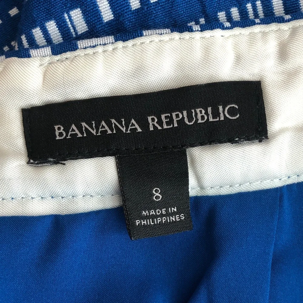 Banana Republic size 8 BLUE SQUARE JACQUARD PENCIL SKIRT - Picture 4 of 4